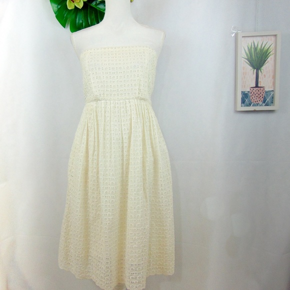 cream strapless dress